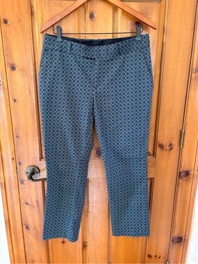 Banana Republic Navy Chino with Green Geo Pattern